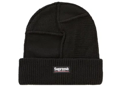 Pre-owned Supreme Paneled Seam Beanie In Black