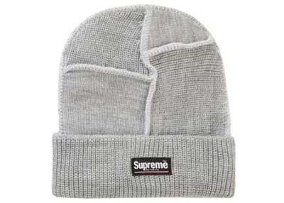 Pre-owned Supreme Paneled Seam Beanie In Heather Grey In Gray