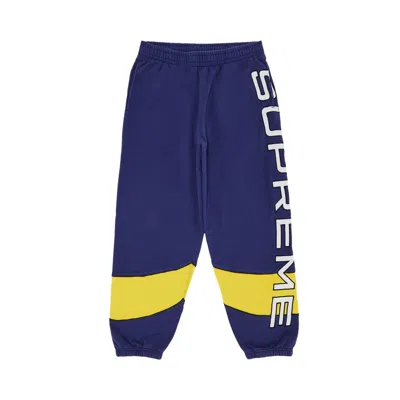 Pre-owned Supreme Paneled Sweatpant 'washed Navy' | Blue | Men's Size L