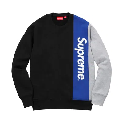 Pre-owned Supreme Panelled Crewneck 'black' | Men's Size Xl