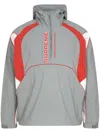 Supreme Panelled Half Zip Hooded Jacket In Grau