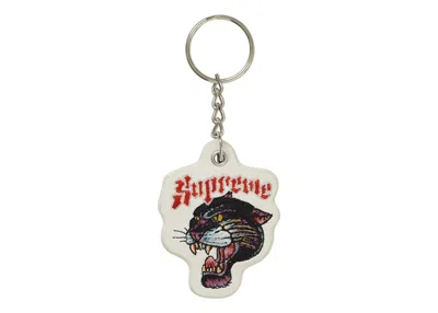 Pre-owned Supreme Panther Keychain In White
