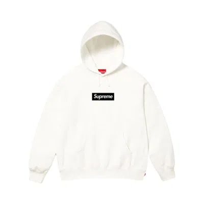 Pre-owned Supreme Paris Box Logo Hooded Sweatshirt 'white' | Men's Size M