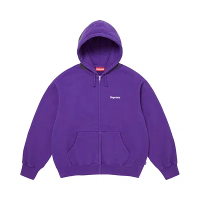 Pre-owned Supreme Paris Is Burning Zip Up Hooded Sweatshirt 'purple' | Men's Size S