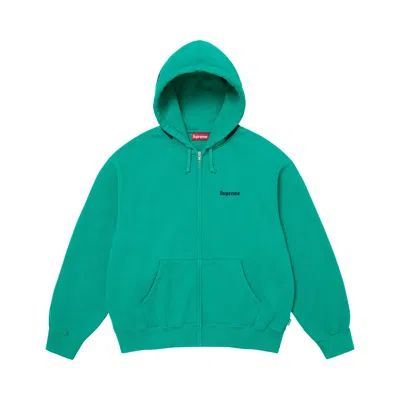 Pre-owned Supreme Paris Is Burning Zip Up Hooded Sweatshirt 'teal' | Men's Size L In Blue