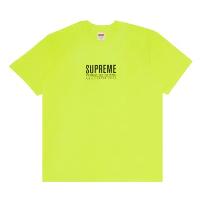 Pre-owned Supreme Paris Tee 'fluorescent Yellow'