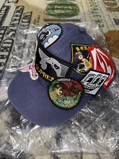 Pre-owned Supreme Patches 6-panel Hat Navy In Blue