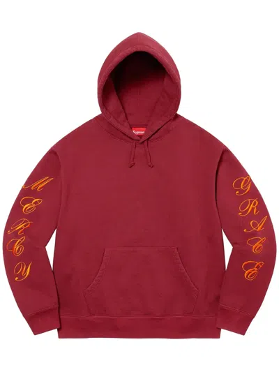 Supreme Patches Spiral Hoodie In Red