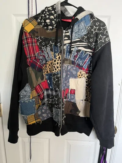 Pre-owned Supreme Patchwork Hoodie In Black