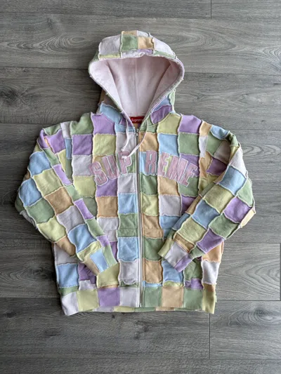 Pre-owned Supreme Patchwork Hoodie In Multicolor