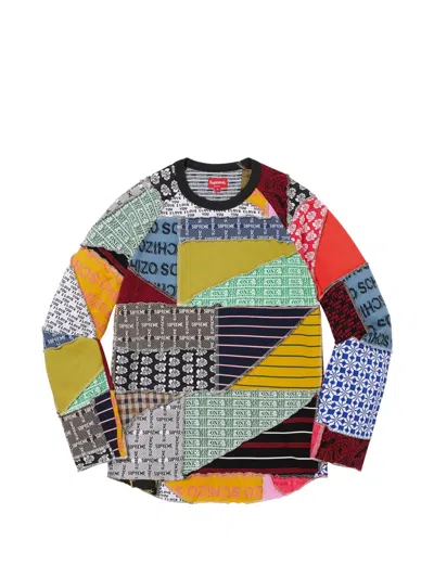 Supreme Patchwork Jacquard Long-sleeves T-shirt In Multi