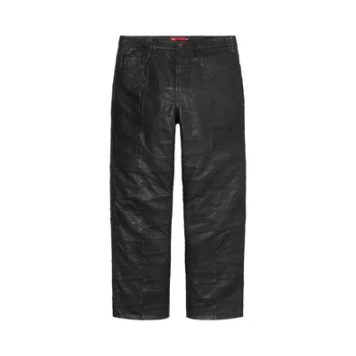 Pre-owned Supreme Patchwork Leather 5-pocket Jean 'black'