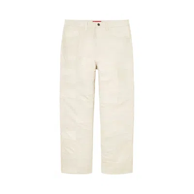 Pre-owned Supreme Patchwork Leather 5-pocket Jean 'white' | Men's Size 36