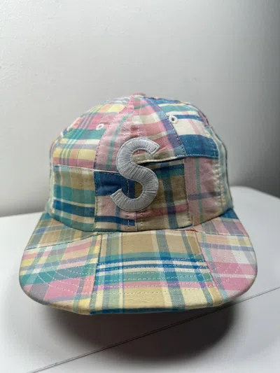 Pre-owned Supreme Patchwork Madras S Logo 6-panel Cap Hat In Multi