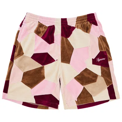 Pre-owned Supreme Patchwork Velour Short 'tan' | Men's Size L