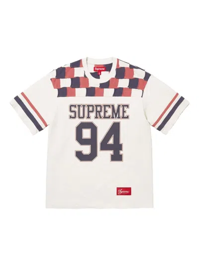 Supreme Patchwork Yoke Football T-shirt In White