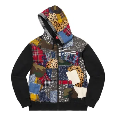 Supreme Patchwork Zip Up Hooded Sweatshirt 'multi-color'
