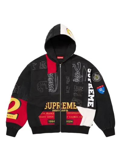 Supreme Kapuzenjacke Im Patchwork-look In Black