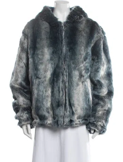 Pre-owned Supreme Patterned Faux Fur Jacket In Blue