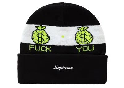 Pre-owned Supreme Pay Me Beanie In Black