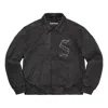 Supreme Pebbled Leather Varsity Jacket 'black White'