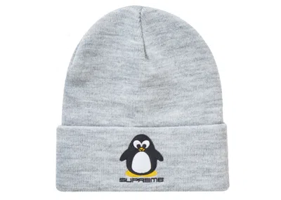 Pre-owned Supreme Penguin Beanie In Heather Grey In Gray