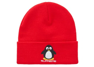 Pre-owned Supreme Penguin Beanie In Red