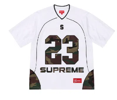 Pre-owned Supreme Perfect Season Football Jersey White Camo 2xl