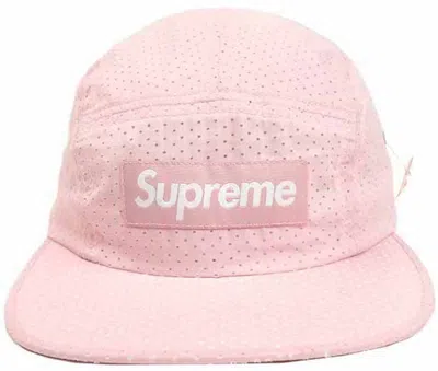 Pre-owned Supreme Perforated Camp Cap In Pink