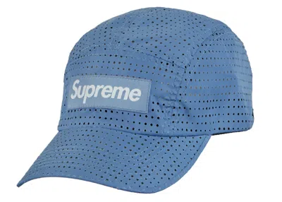 Pre-owned Supreme Perforated Camp Cap (ss22) In Slate