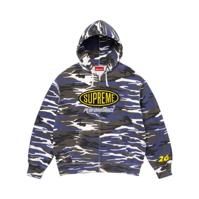 Pre-owned Supreme Performance Zip Up Hooded Sweatshirt 'blue Camo' | Men's Size S