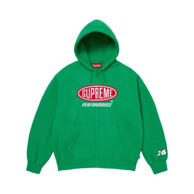 Pre-owned Supreme Performance Zip Up Hooded Sweatshirt 'green' | Men's Size M