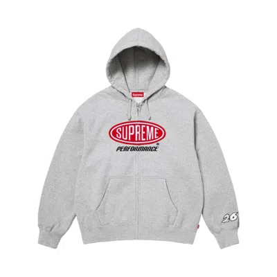 Pre-owned Supreme Performance Zip Up Hooded Sweatshirt 'heather Grey' | Men's Size Xl In Gray