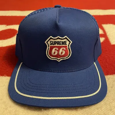 Pre-owned Supreme Phillips Route 66 Side-vent 5 Panel Hat Cap F/w2012 In Blue