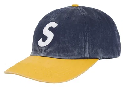 Pre-owned Supreme Pigment Coated 2tone S Logo 6panel In Dark Denim In Blue