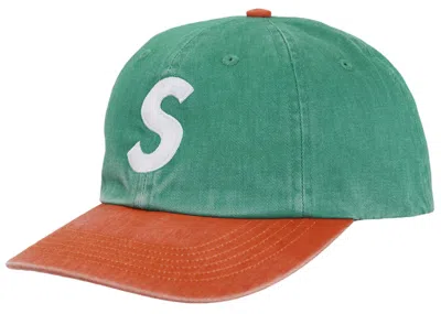 Pre-owned Supreme Pigment Coated 2tone S Logo 6panel In Green