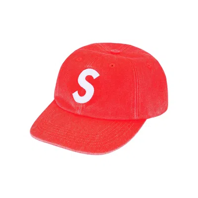 Pre-owned Supreme Pigment Coated Canvas S Logo 6-panel 'bright Orange' | Men's Size Onesize