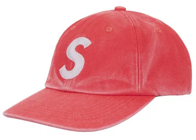 Pre-owned Supreme Pigment Coated Canvas S Logo 6panel In Orange