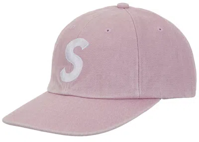 Pre-owned Supreme Pigment Coated Canvas S Logo 6panel In Pink