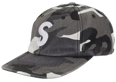 Pre-owned Supreme Pigment Coated Canvas S Logo 6panel In Snow Camo In Multi