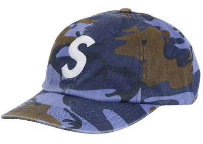Pre-owned Supreme Pigment Coated S Logo 6panel In Blue Camo