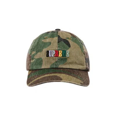Pre-owned Supreme Pigment Dye 6-panel 'woodland Camo' | Brown | Men's Size Onesize