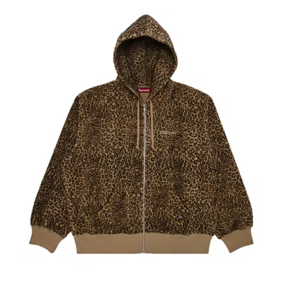 Pre-owned Supreme Pilled Zip Up Hooded Sweatshirt 'cheetah'