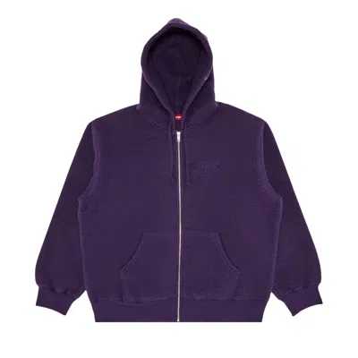 Pre-owned Supreme Pilled Zip Up Hooded Sweatshirt 'dusty Purple'