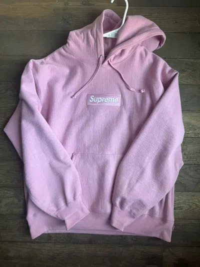 Pre-owned Supreme Pink Box Logo Hoodie Fw24