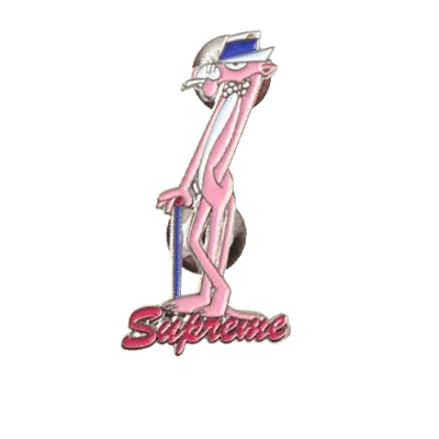 Pre-owned Supreme Pink Panther Pin In Silver