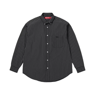 Pre-owned Supreme Pinstripe Shirt 'black' | Men's Size L