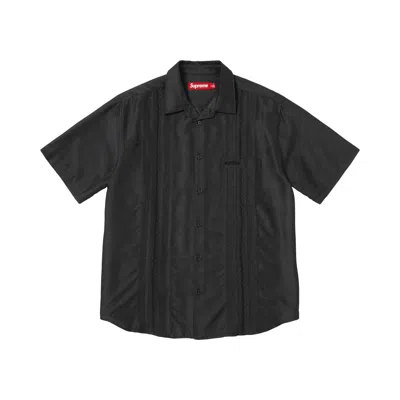 Pre-owned Supreme Pintuck Short-sleeve Shirt 'black' | Men's Size L