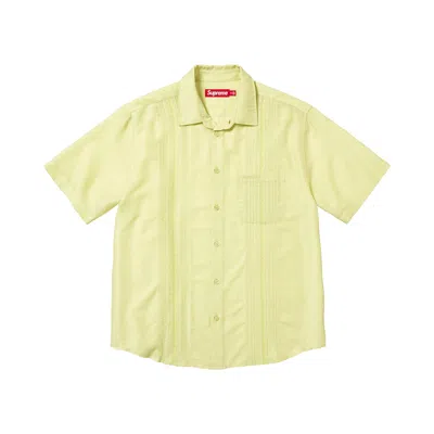 Pre-owned Supreme Pintuck Short-sleeve Shirt 'lime' | Green | Men's Size M