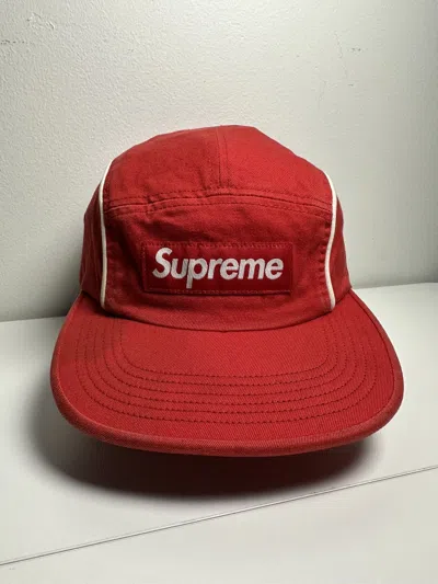 Pre-owned Supreme Piping Camp Cap Hat In Red